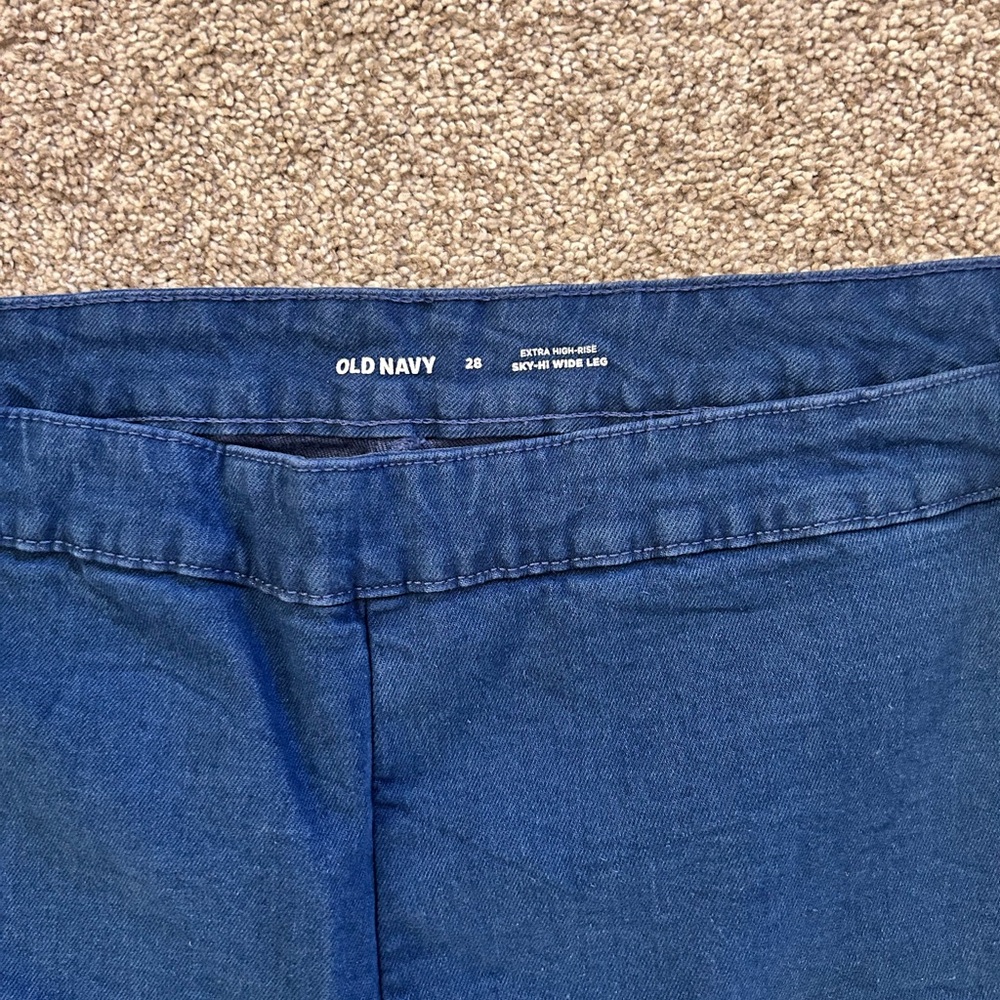 NWT Old Navy Extra High Rise Sky-Hi Wide Let Sailor Style Jeans. Classic. Beach - Picture 4 of 14